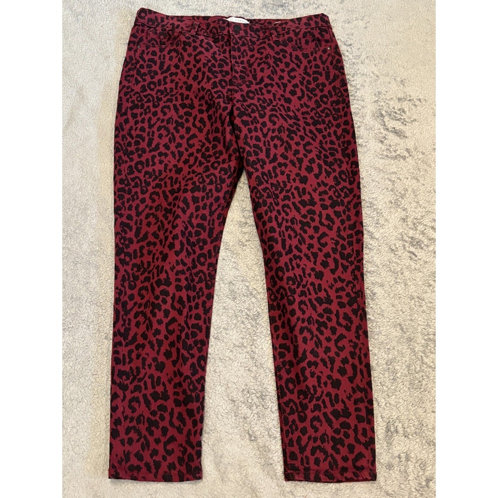 Social Standard Sanctuary Red Leopard Animal Print Ankle Skinny Jeans Womens 12
